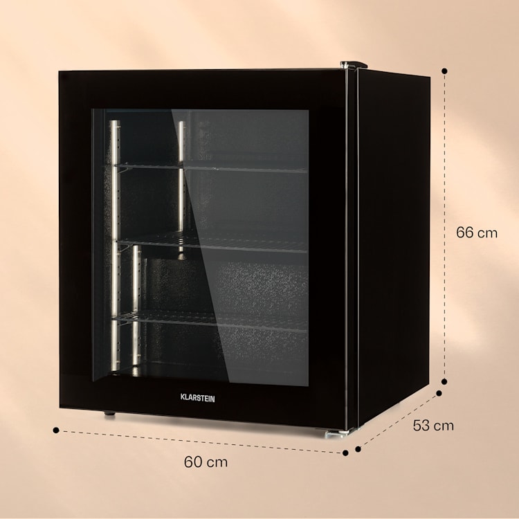 IceAge 88 Gefrierschrank 88 Liter EEK E 3 Etagen Thermostat Glasfront Schwarz