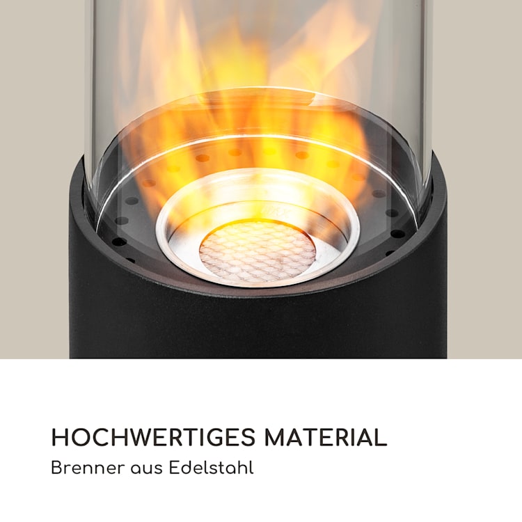 Fiamme Pila Ethanol-Kamin Edelstahl-Brenner 0,5 Liter 4-5 h Brenndauer Schwarz