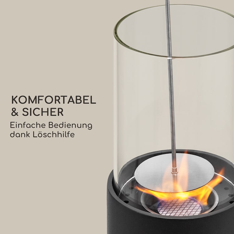 Fiamme Pila Ethanol-Kamin Edelstahl-Brenner 0,5 Liter 4-5 h Brenndauer Schwarz