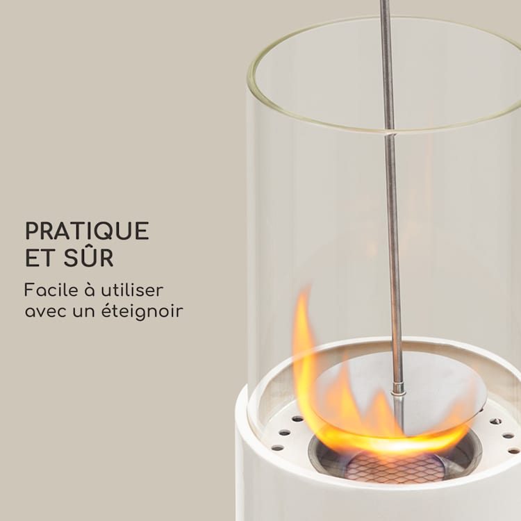 Brûleur à Bioéthanol - Acier Inoxydable - Pour Terrasse, Jardin, Intérieur - Flamme Propre - Avec Pince Et Laine De Verre - 6