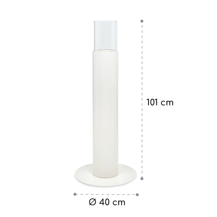 Fiamme Pila - Camino a etanolo, bruciatore in acciaio inox, 0,5 litri, durata di combustione di 4-5 h Bianco