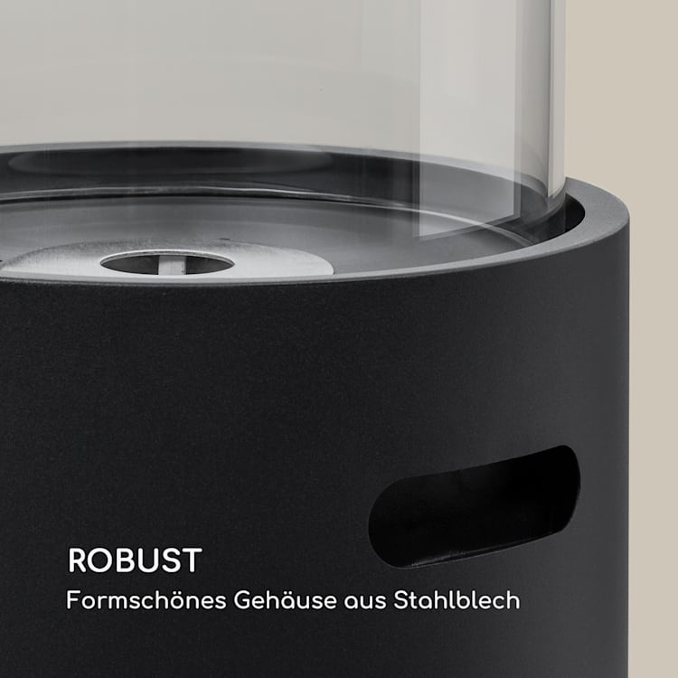 Fiamme Tamburo Ethanol-Kamin Edelstahl-Brenner 0,8Ltr 4-5 h Brenndauer Schwarz