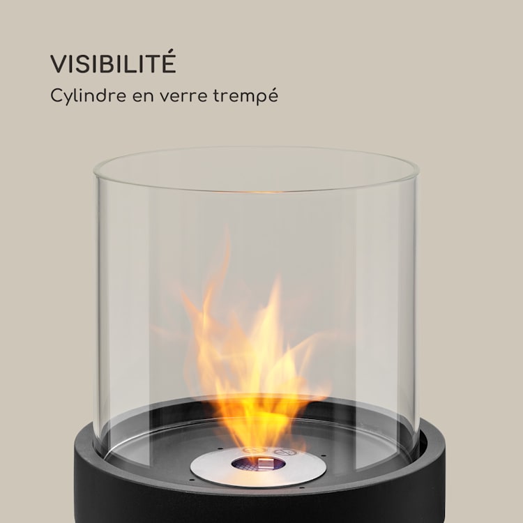 Fiamme Tamburo bio-ethanol haard rvs brander 0,8 liter 4-5 uur brandduur Zwart