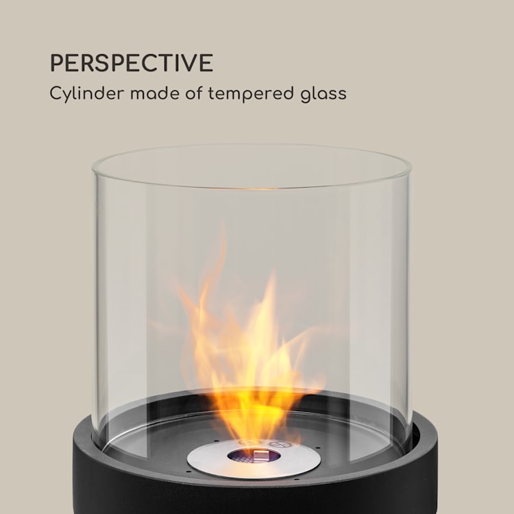 Fiamme Tamburo ethanol fireplace stainless steel burner 0.8 litre 4-5 h burning time Black