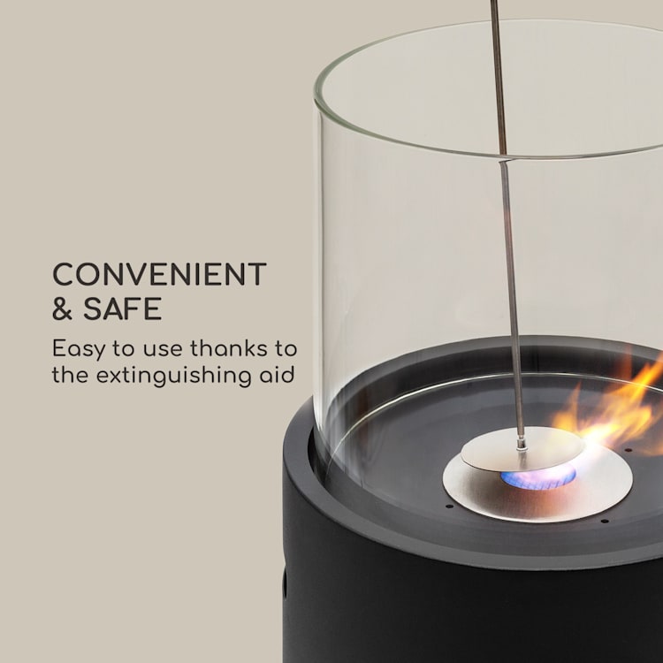 Fiamme Tamburo ethanol fireplace stainless steel burner 0.8 litre 4-5 h burning time Black