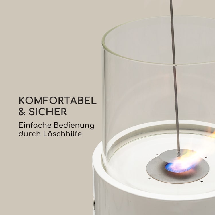 Fiamme Tamburo Ethanol-Kamin Edelstahl-Brenner 0,8Ltr 4-5 h Brenndauer Weiß