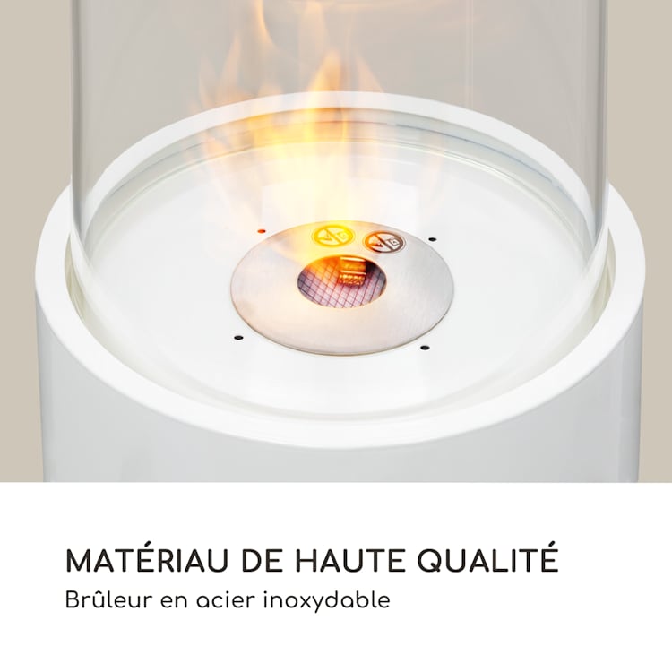 Fiamme Tamburo bio-ethanol haard rvs brander 0,8 liter 4-5 uur brandduur Wit