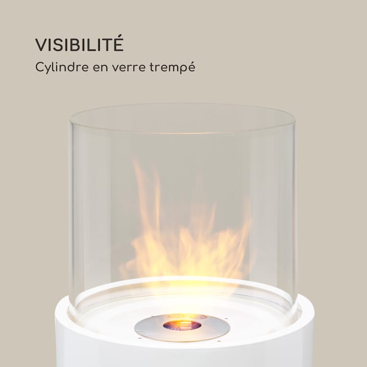 Fiamme Tamburo bio-ethanol haard rvs brander 0,8 liter 4-5 uur brandduur Wit
