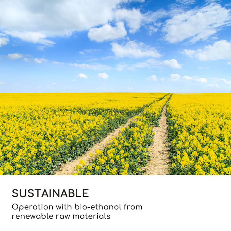 Fiamme Camino, etanolový krb, nerezový hořák, 1,15 litru, doba hoření 4 h 