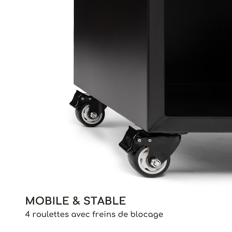 Braséro Savage 2.0 Wide avec planche à découper en bambou et protection contre les intempéries large | Noir