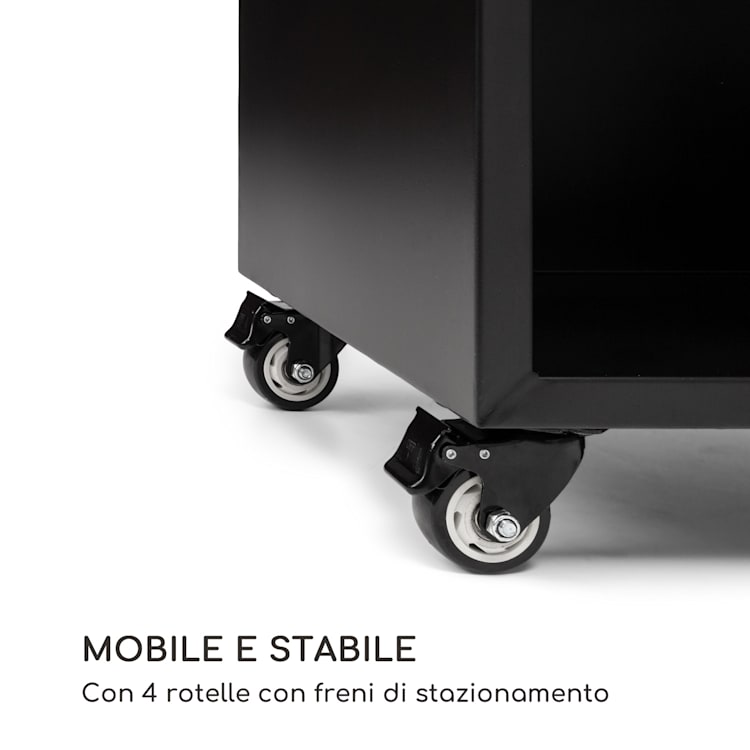Savage 2.0 Wide Braciere con tagliere in bambù incl. protezione dalle intemperie Nero