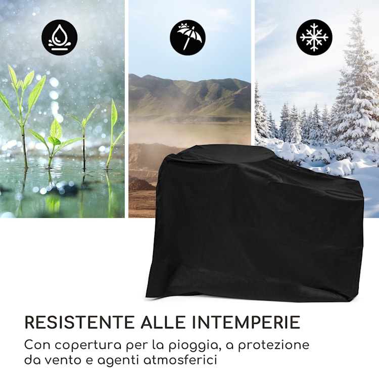 Savage 2.0 Wide Braciere con tagliere in bambù incl. protezione dalle intemperie Nero