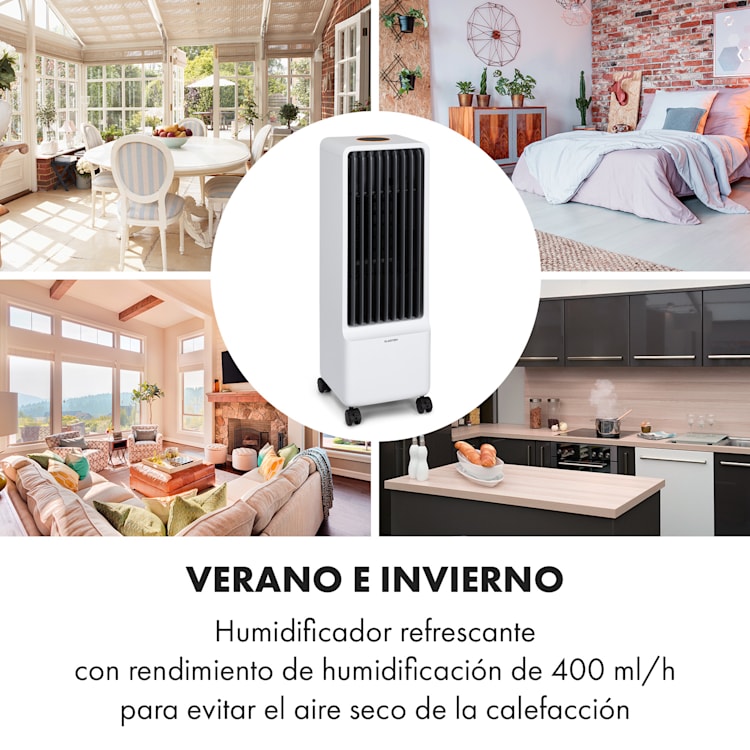 Maxflow Smart 3-en-1 ventilador humidificador 5L WiFi control remoto 2x paquete de hielo Blanco