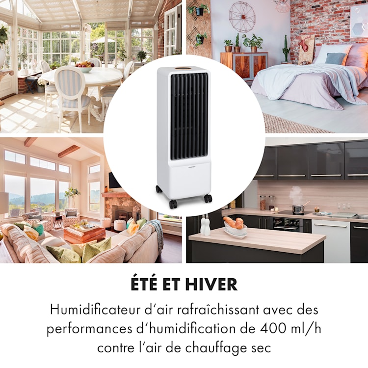 Maxflox Smart 3-in1 Rafraîchisseur d'air Ventilateur Humidificateur 5L WiFi Télécommande 2x pack de glace Blanc