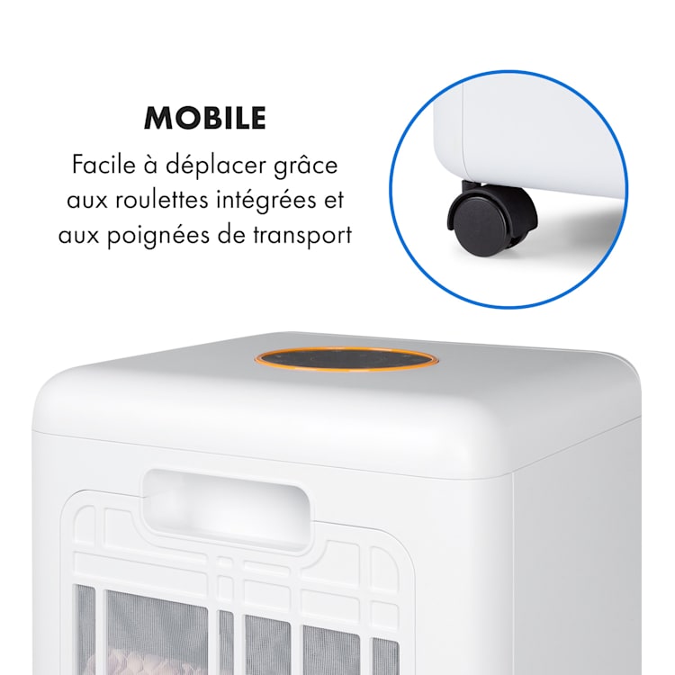 Maxflox Smart 3-in1 Rafraîchisseur d'air Ventilateur Humidificateur 5L WiFi Télécommande 2x pack de glace Blanc
