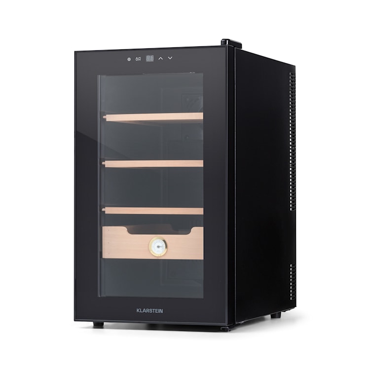 Klarstein El Presidente 48 cave à cigares 48 l 3 clayettes 1 compartiment bois de cèdre Noir