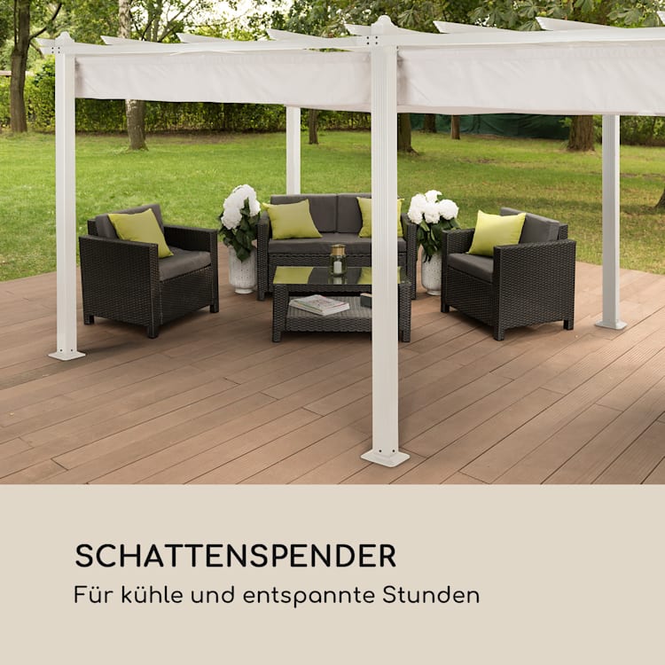 Pantheon Pergola Ersatzdach Dach Sonnendach Plane 3x6 m 3 x 6 m | Hellgrau