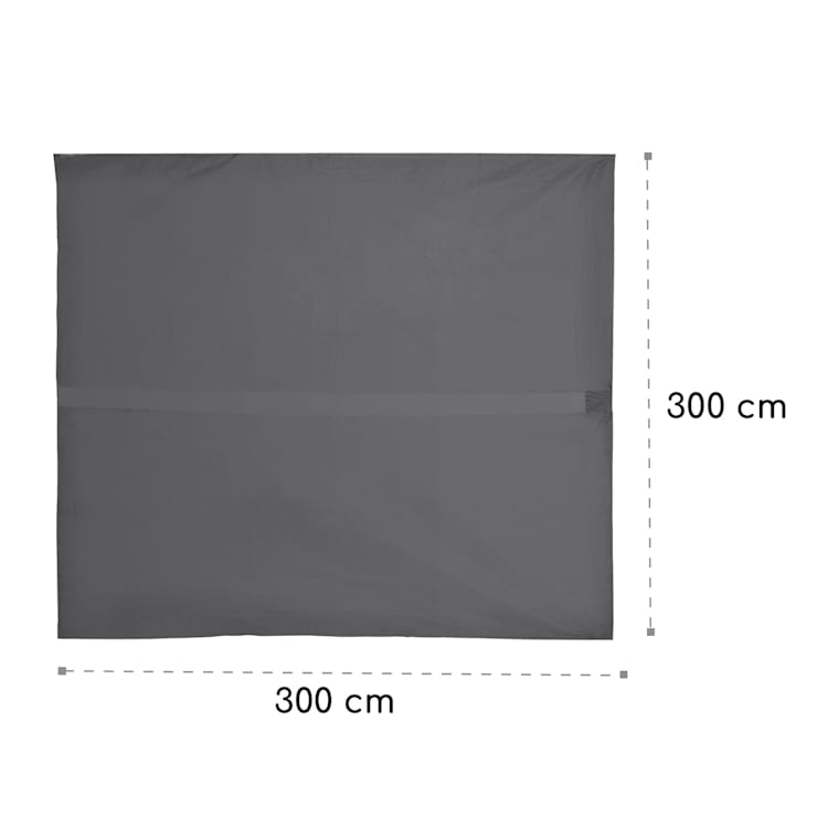 Pantheon Cortina Pergola Ersatzdach 200 g/m² Polyester-Tuch 3x3 m inkl. Seilzug 3 x 3 m | Grau