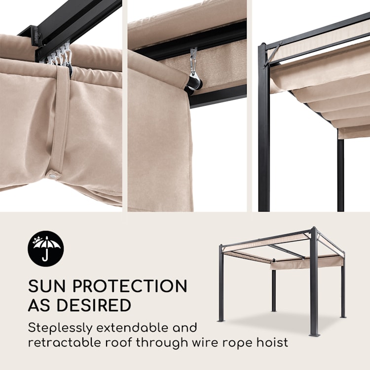 Pantheon Cortina Pergola, cseretető 200 g/m², poliészter szövet, 3 x 3 m, kábelkötegelővel együtt 3 x 3 m | Bézs