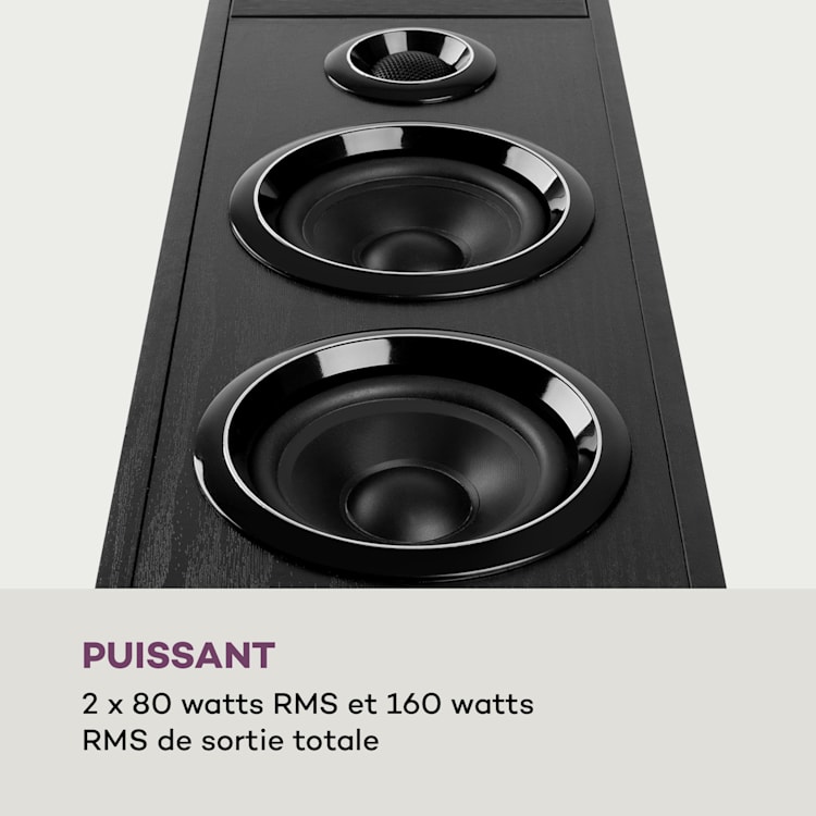 Auna Line 200A Enceintes sur pied 3 voies 2 x 80 Watt RMS Hauteur : 92 cm