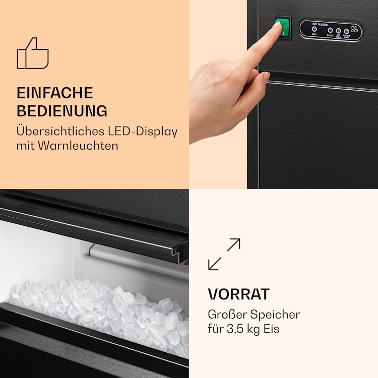 Powericer XL Eiswürfelmaschine 20 kg/Tag 145 Watt