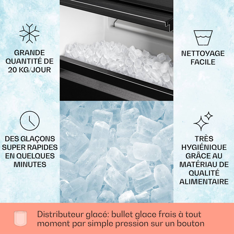 Machine à glaçons Powericer XL 20 kg/jour, 145 watts