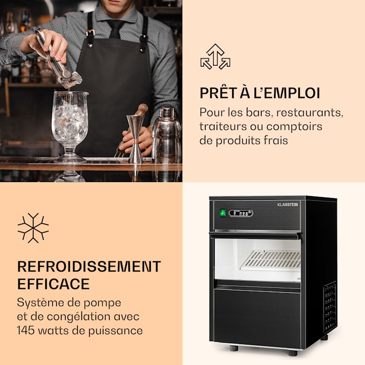 Machine à glaçons Powericer XL 20 kg/jour, 145 watts