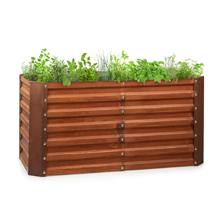 Rust Grow potager surélevé de jardin finition rouille en tôle d'acier galvanisée 120 x 60 x 60 cm