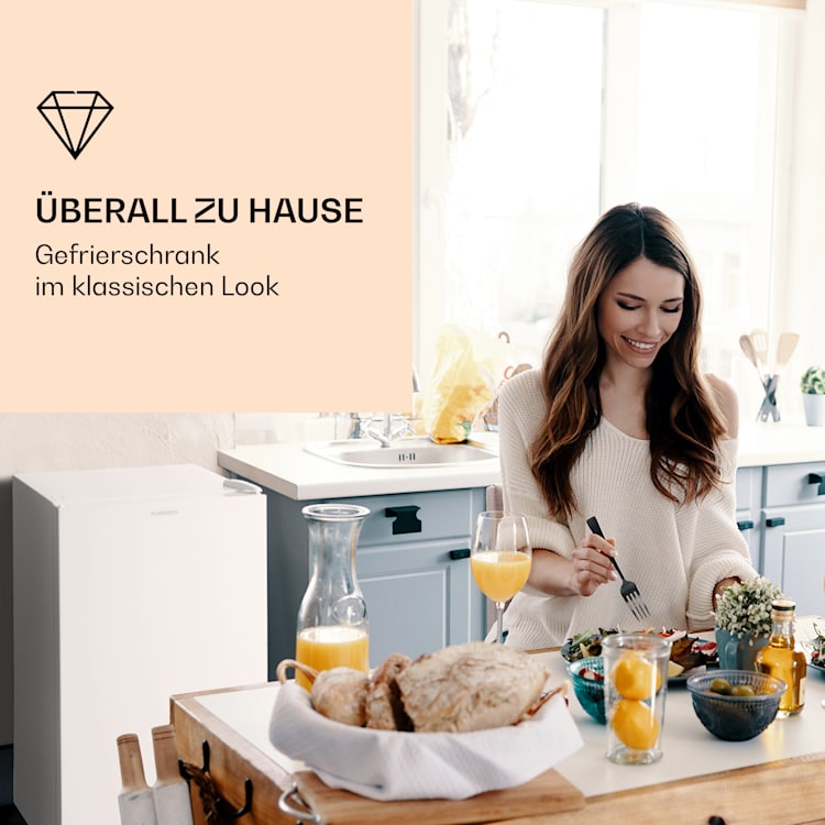 Pluto 60L Gefrierschrank 4-Sterne 60 Liter bis -18 °C Weiß