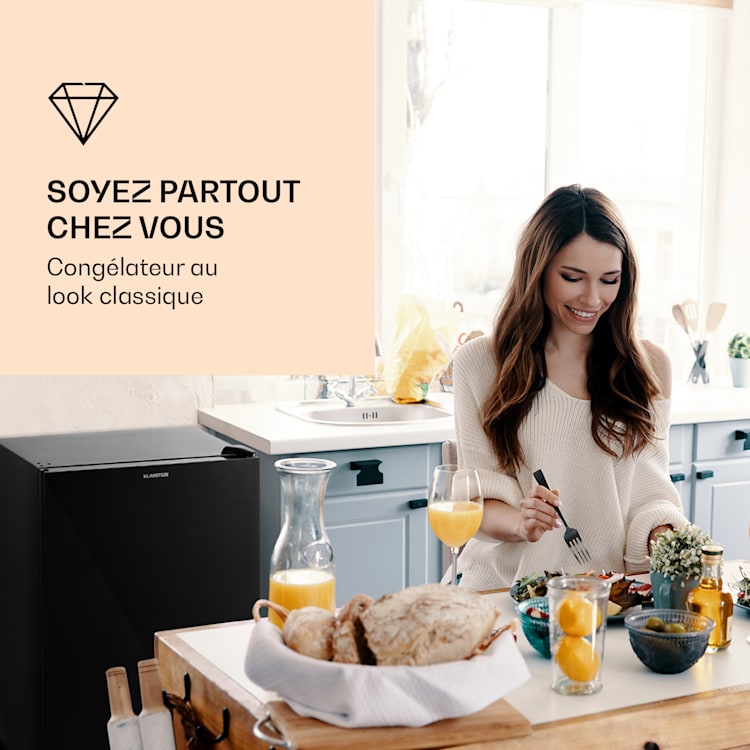 Congélateur Pluto 80L 4 étoiles 80 litres jusqu'à -18 °C Noir