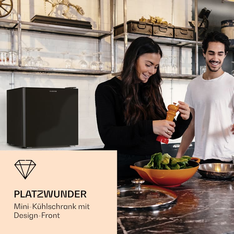 Luminance Frost Mini-Kühlschrank 45l EEK F Gefrierfach 1,5l Glastür Schwarz