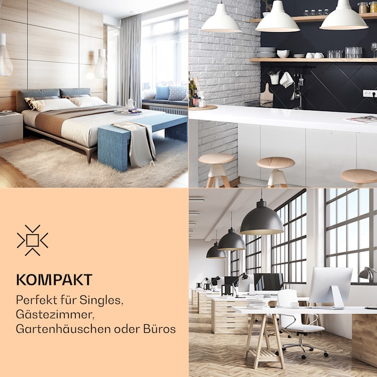 Luminance Frost Mini-Kühlschrank 45l EEK F Gefrierfach 1,5l Glastür Schwarz