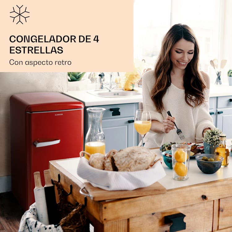 Laika 60L Congelador 60 litros 3 cajones Temperatura: -18 a 0 °C Rojo