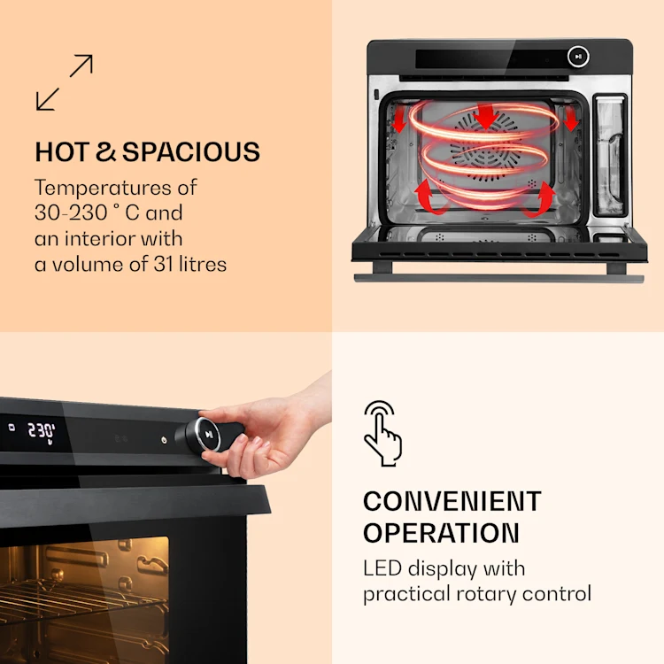 VaporChef, steam oven, 230 °C, 31 l, touch control panel 31 Ltr