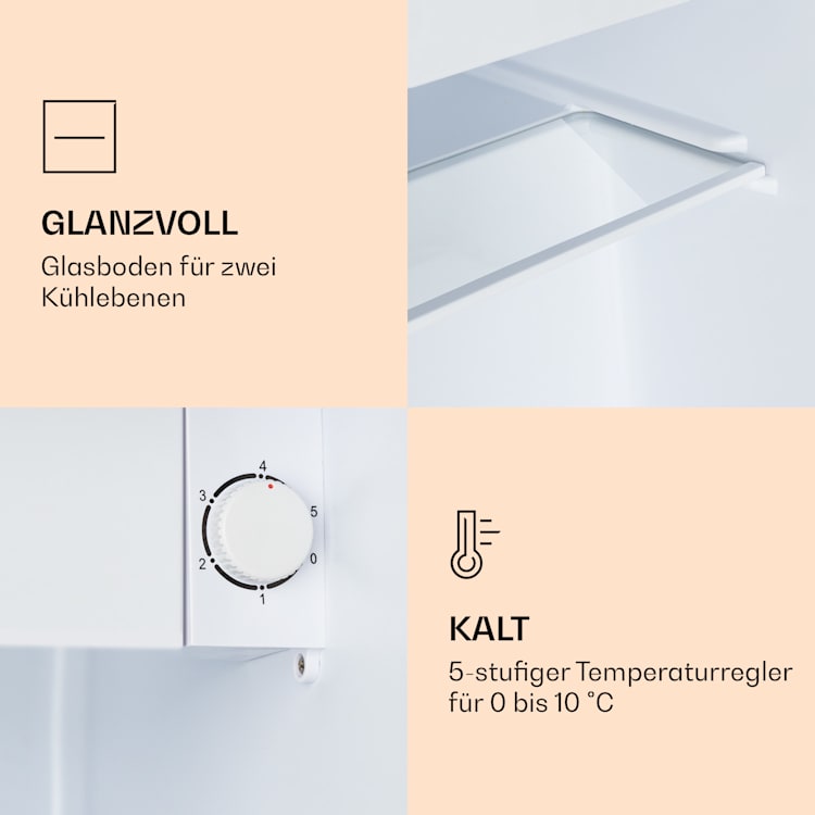CoolArt 45L Mini-Kühlschrank EEK F Gefrierfach 1,5l Designtür Cool City