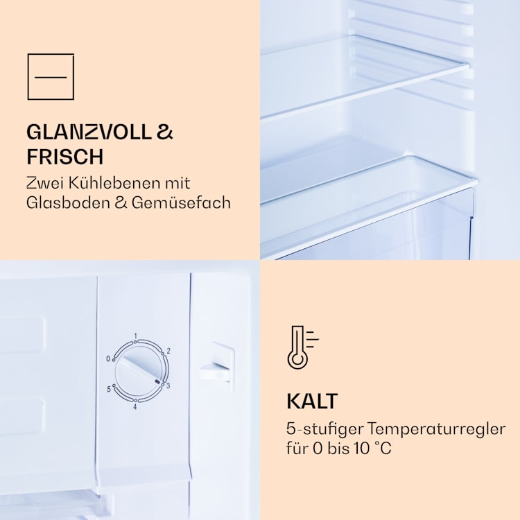 CoolArt 79L Kühl-Gefrier-Kombination EEK F Gefrierfach 9l Designtür Forest