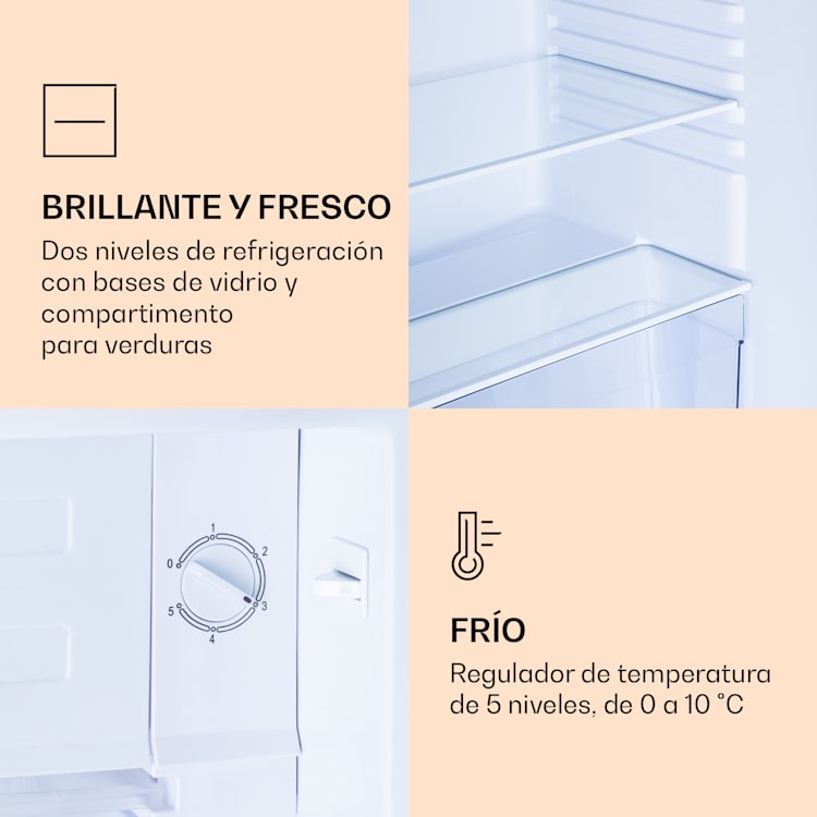 Combinación de frigorífico y congelador CoolArt 79L, clase de eficiencia energética F, congelador 9 litros, puerta de diseño Forest