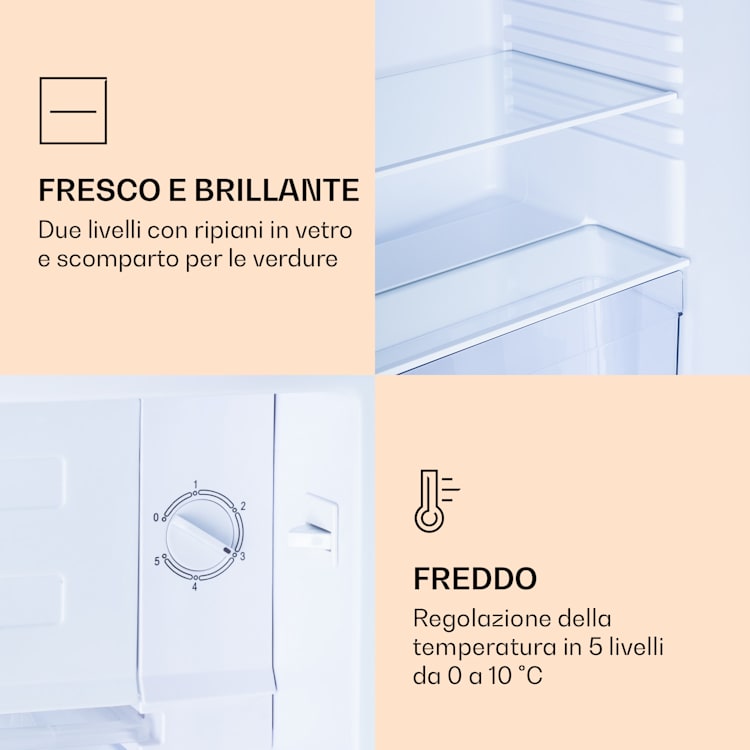CoolArt 79L - Frigorifero con vano congelatore, classe energetica F, vano congelatore da 9 L, sportello di design Forest