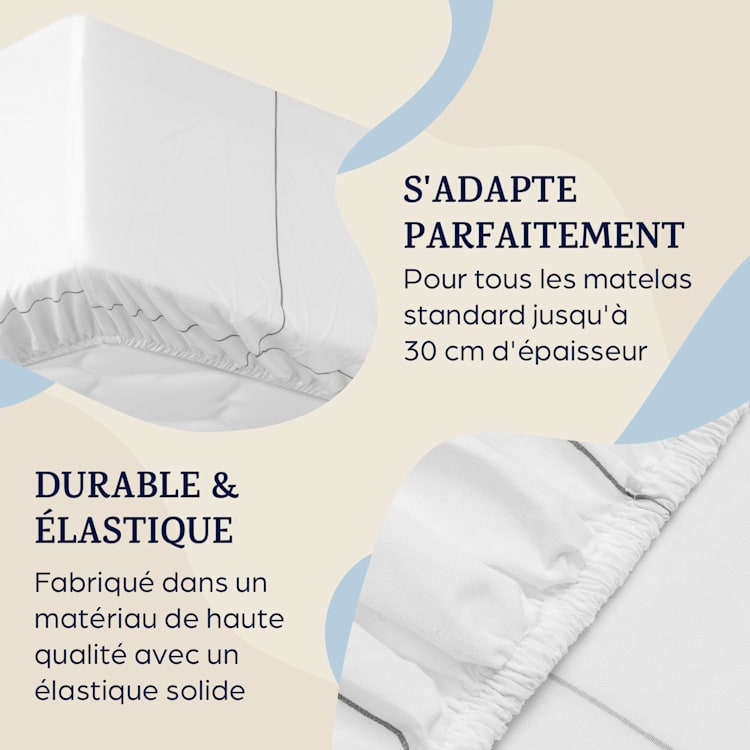 Soft Wonder-Edition drap-housse 90-100 x 200 cm microfibre Carreaux Gris Et Blancs