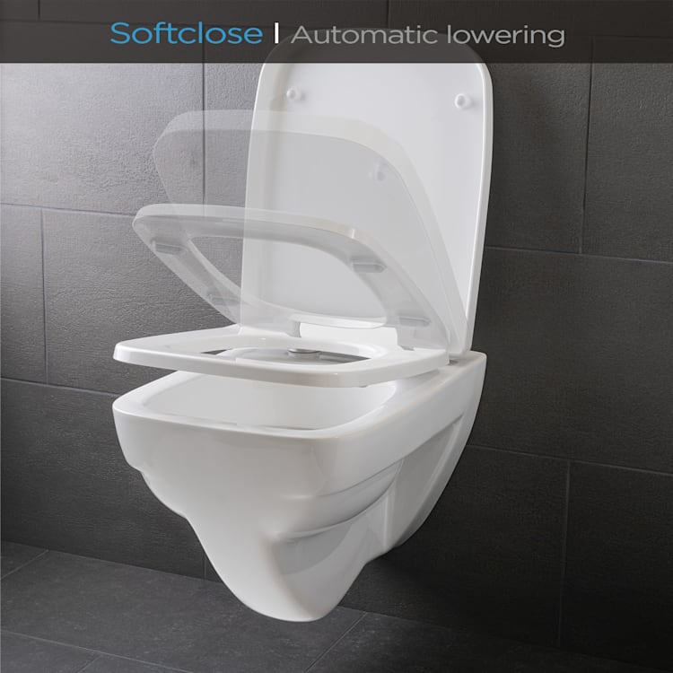 Lamera wc bril hoekige vorm sluit automatisch antibacterieel
