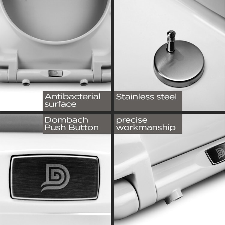 Lamera wc bril hoekige vorm sluit automatisch antibacterieel