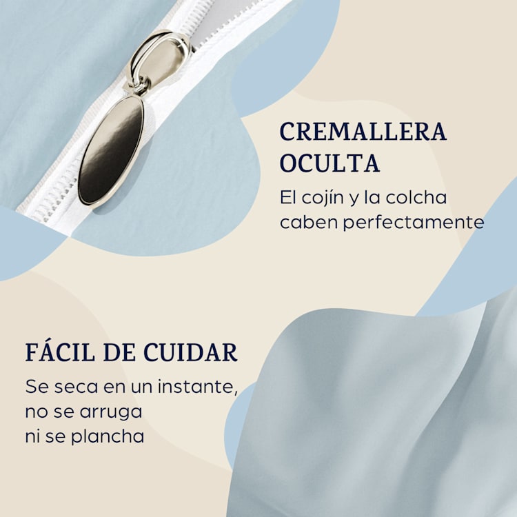 Ropa de cama de felpa Traumwolle 155x200 cm Azul Claro