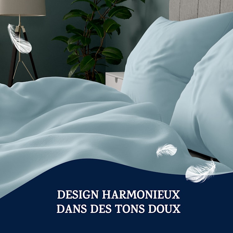 Traumwolle Parure de lit en coton Biber 200x200 cm Bleu Clair