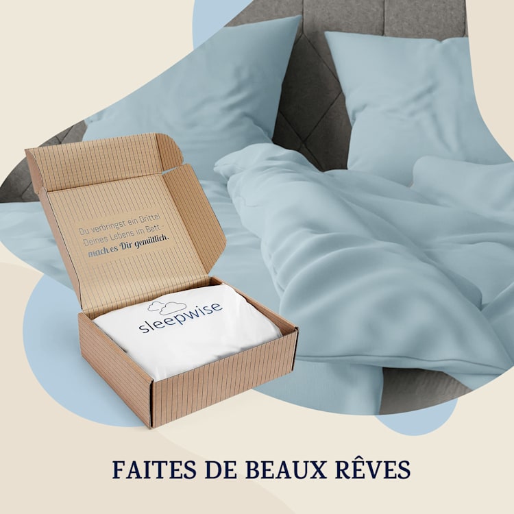 Traumwolle Parure de lit en coton Biber 200x200 cm Bleu Clair