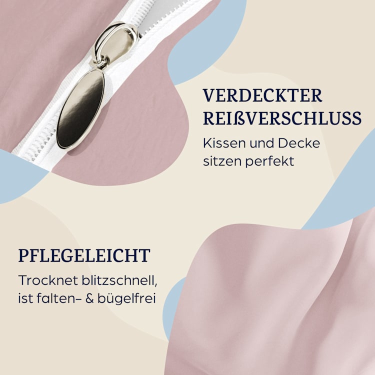 Traumwolle Biber-Bettwäsche 155x220 cm Rosa