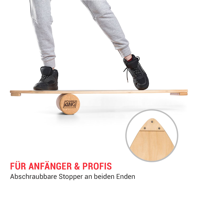 Indoorboard Wave Balance Board + Matte + Rolle Holz / Kork Surf