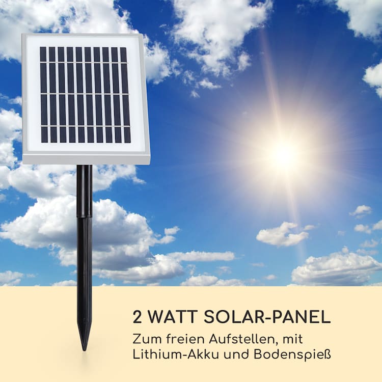 Löwenstein Wandbrunnen 2W Solar-Pumpe Material: Polyresin 4 weiße LED 5m Kabel