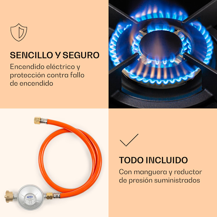 Placa de gas Goldflame 1 quemador Wok vitrocerámica 1