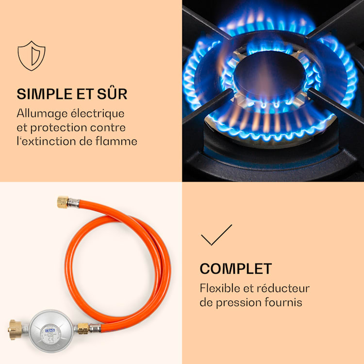 Plaque de cuisson à gaz Goldflame 1 brûleur wok vitrocéramique 1