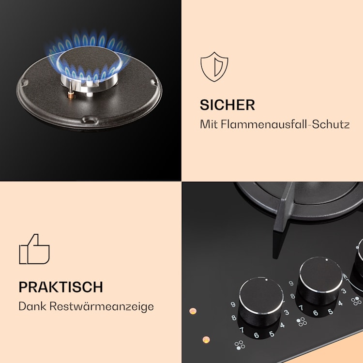 MultiChef 4 Kombi-Gaskochfeld Gas/Glaskeramik 4 Zonen 4